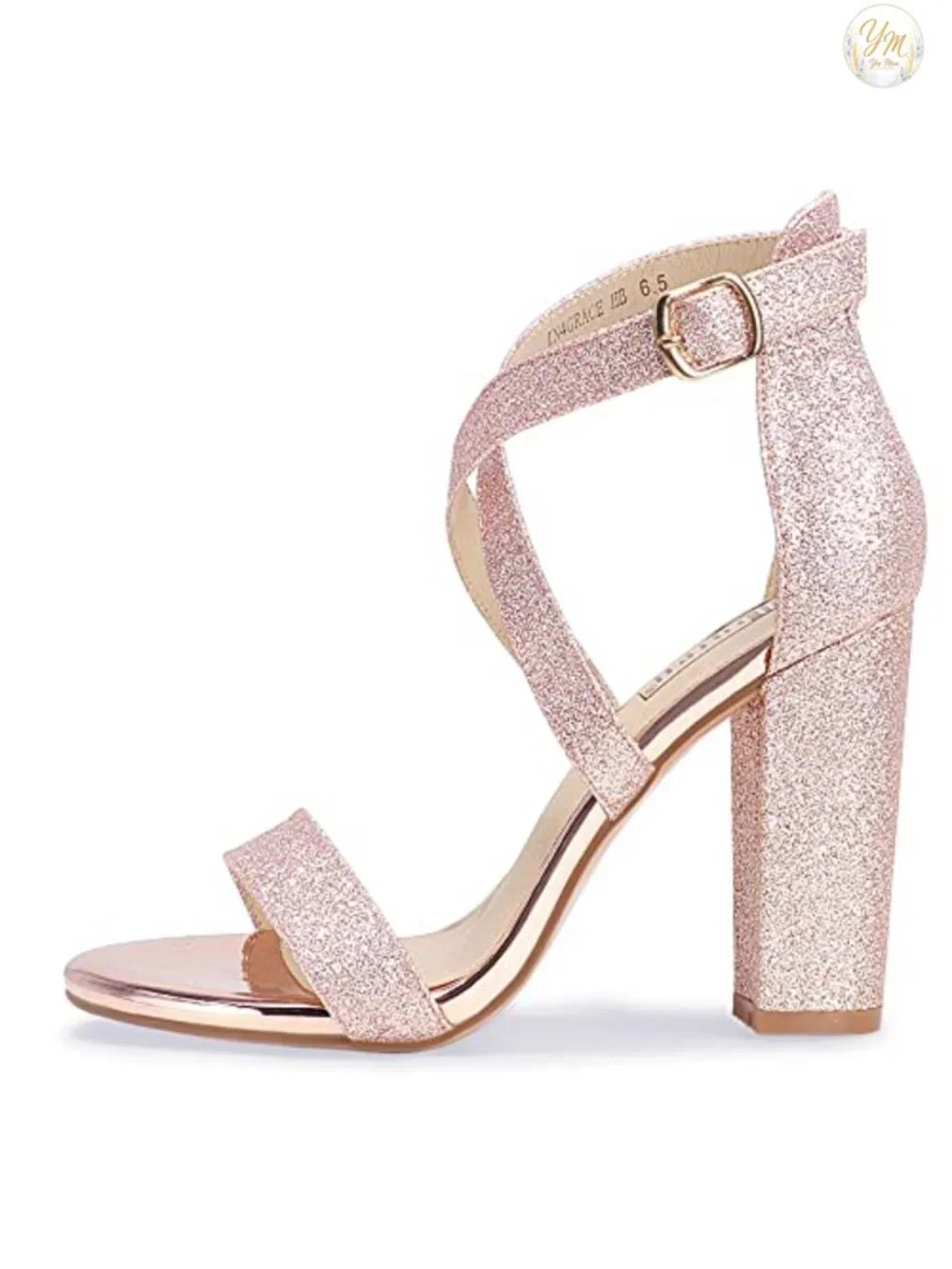 Strappy Heels Chunky High Open Toe Ankle Strap Heeled Sandals Bridal Wedding